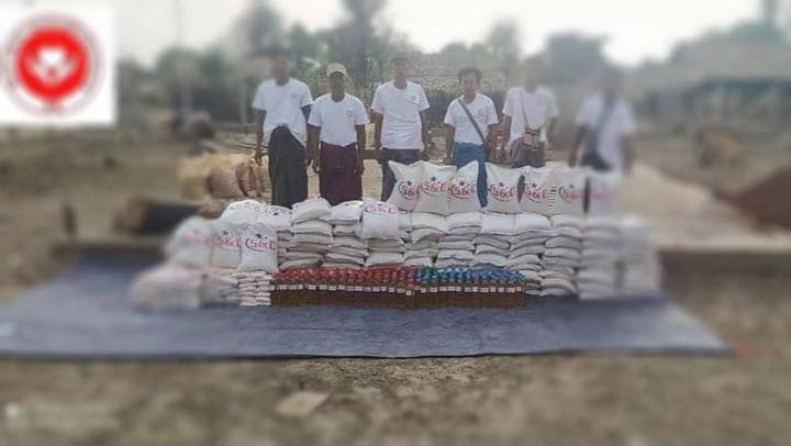 ဆားလင်းကြီးက စစ်ဘေးနဲ့ မီးဘေးသင့်ကျေးရွာကို S&C က ရိက္ခာထောက်ပံ့