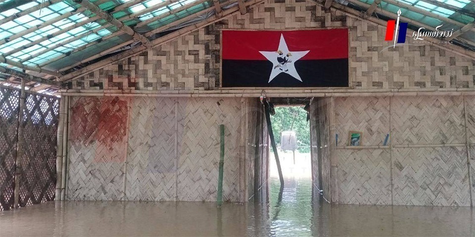 မိုးရွာရေကြီးလို့ ACDF တပ်ဖွဲ့စခန်းရဲ့ တန်းလျားနဲ့စိုက်ခင်းတွေ ပျက်စီး