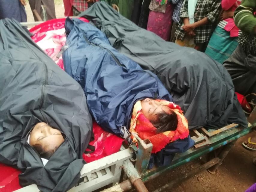 နွားထိုးကြီးမှာ စစ်တပ်ကဗုံးထပ်ကြဲလို့ ကလေး ၂ ဦးအပါ ဒေသခံ ၄ ဦးသေဆုံး     ■ ၄ ရက်အတွင်း သေဆုံးသူ ၈ ဦးအထိရှိလာ