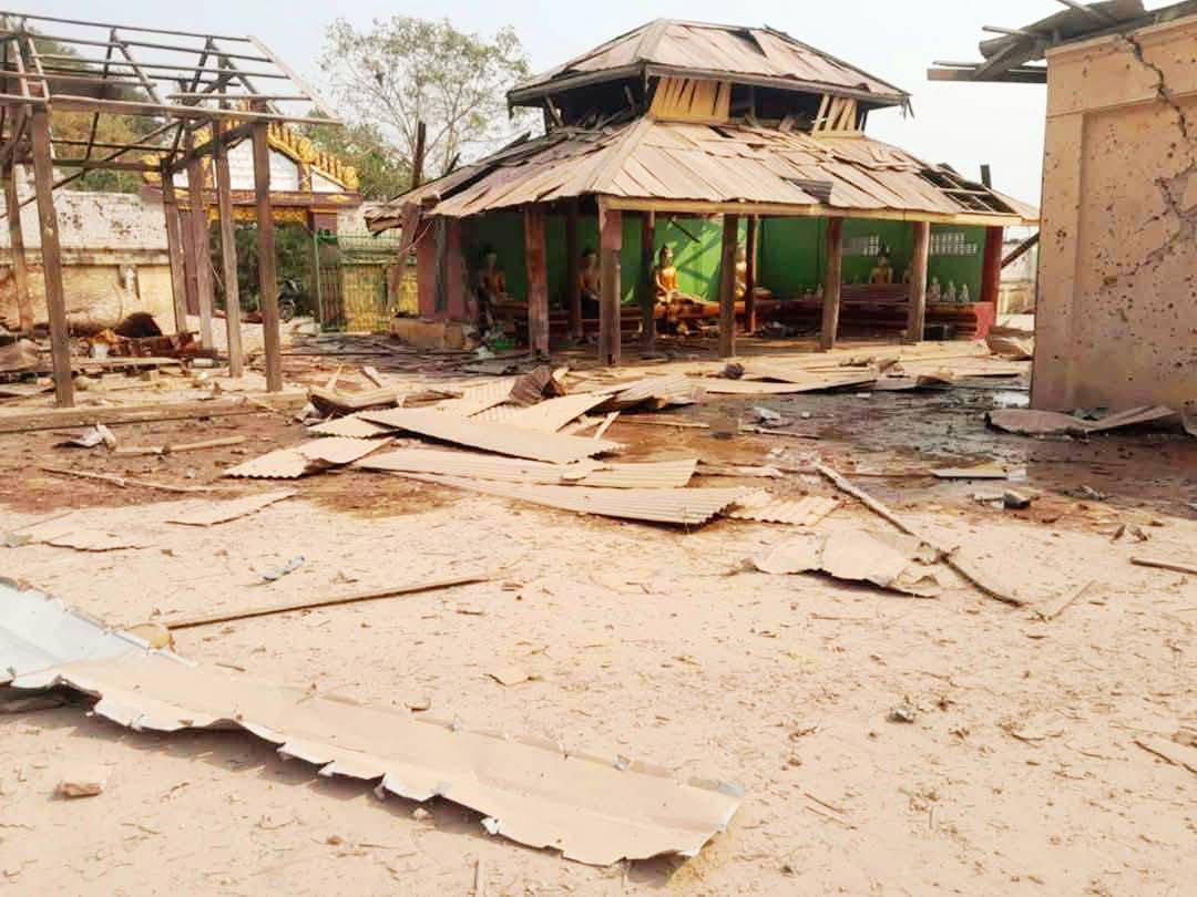 စစ်ကိုင်းတိုင်းရှိ မြို့နယ် ၃ ခုက သာသနိကအဆောက်အအုံတွေအပါ အရပ်သားပစ်မှတ်တွေကို စစ်ကောင်စီ ဗုံးကြဲ