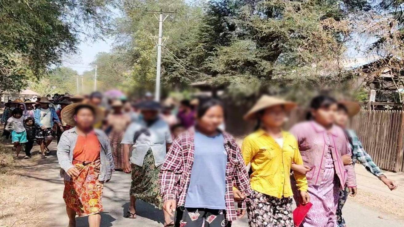 ပလဖကို ဆန္ဒပြသူတွေထဲက အမျိုးသမီး ၁ ဦးကို ဆားလင်းကြီး ပလဖအဖွဲ့က ရိုက်နှက်ပြီး သေနတ်နဲ့ပစ်