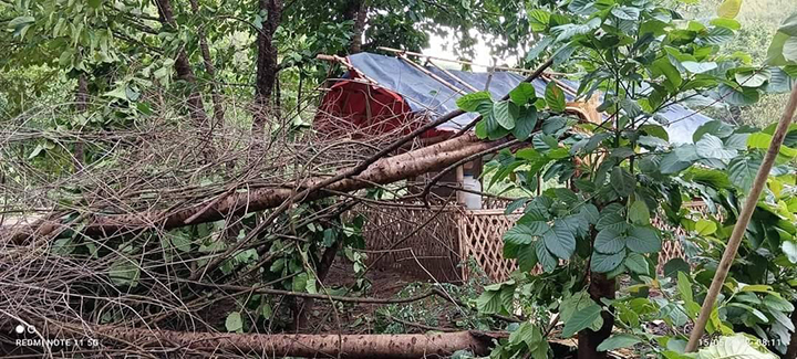 မိုခါမုန်တိုင်းကြောင့် အရှိုချင်းနောက်တန်းဌာနချုပ်စခန်း ပျက်စီးဆုံးရှုံး